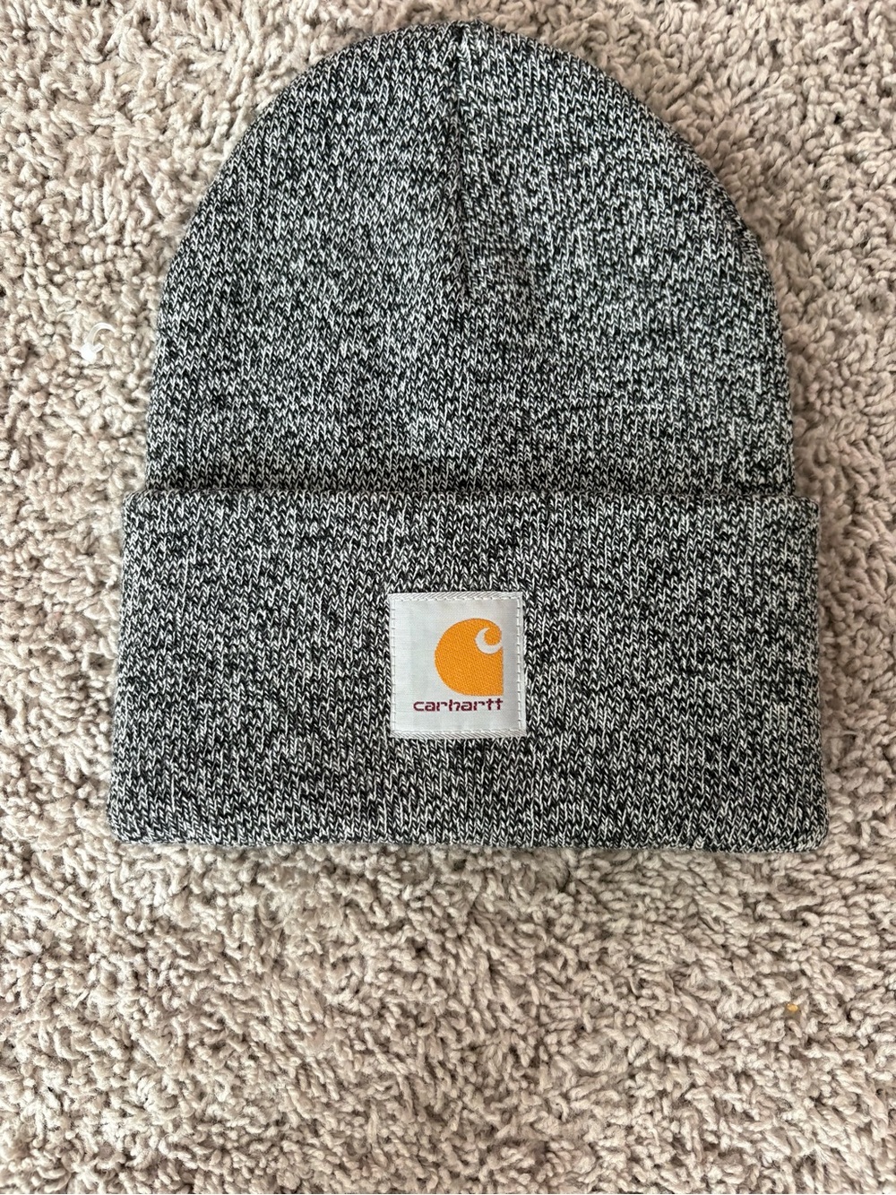 Carhartt Marled Black and White Cuffed Beanie